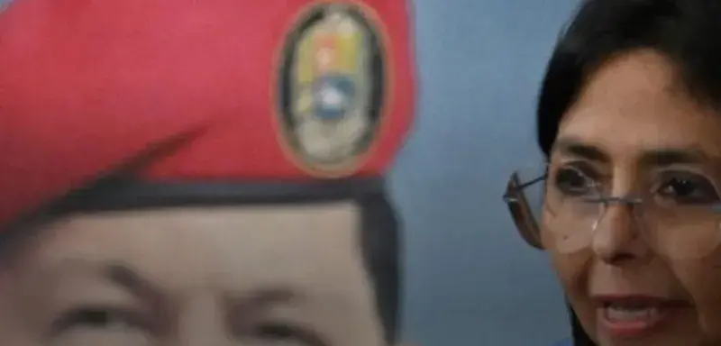 Delcy Rodriguez, présidente par intérim du Venezuela, lors de son discours contre les ordres de Washington