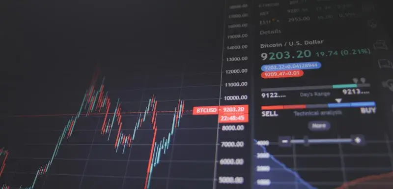 screen showing bitcoin trading chart