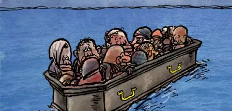 En 2014, la Méditerranée a pris la vie de six fois plus de personnes qu'en 2012 ! (Dessin de Capdevilla publié dans le Courrier International)