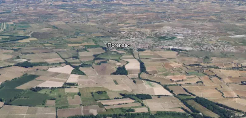 Le drame se déroulait à Florensac, dans l'Hérault, en Languedoc-Roussillon. (© Google Earth)