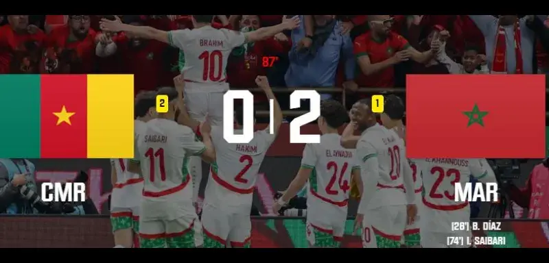 Match de football CAN 2025 Cameroun Maroc streaming direct