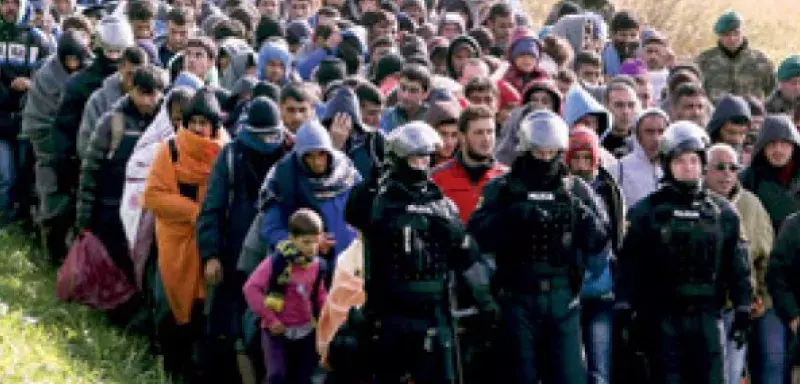 frigorifiés et en rangs serrés, sévèrement quadrillés par l’armée sur une route de campagne... (DR)