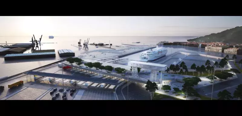 Le futur pôle passager du port de Sète-Frontignan pensé par la Région Languedoc-Roussillon (© Jacques Ferrier architectures / Ferrier production)