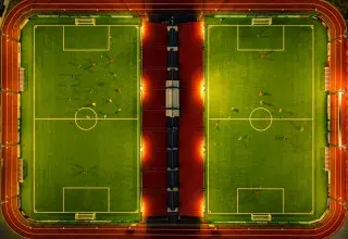 Joueur de football sur le terrain lors d'un match