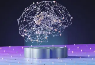 Illustration abstraite d une sphère numérique avec des points et des lignes représentant l intelligence artificielle