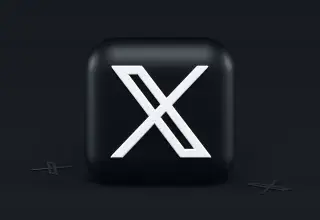 Logo du réseau social X sur fond noir