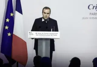 Sébastien Lecornu lors du 40e dîner annuel du Crif au Carrousel du Louvre, le 19 février 2026