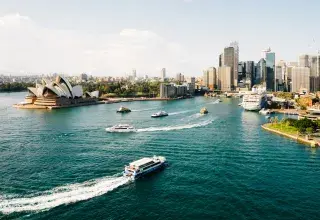 Vue de la plage de Bondi Beach à Sydney, Australie