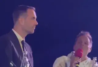 Rémi Gaillard lors du débat des municipales à Montpellier face au maire Michaël Delafosse