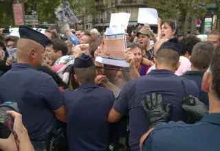 La police charge les pro Palestiniens... (DR)