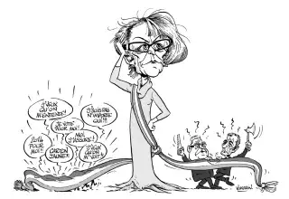 Un dessin de Vomorin publié à la Une du numéro 537 de l'Agglorieuse au sujet des municipales de 2014. (DR)