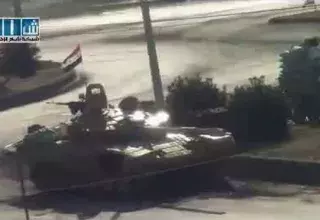 Capture d'écran, chars en opération contre les manifestants