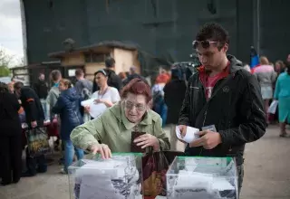 Selon les autorités pro-russes locales, le "oui" l'a emporté à 89% dans l'"oblast" de Donets... (DR)